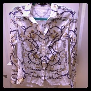 NWOT J. McLaughlin Hermès Style Blouse